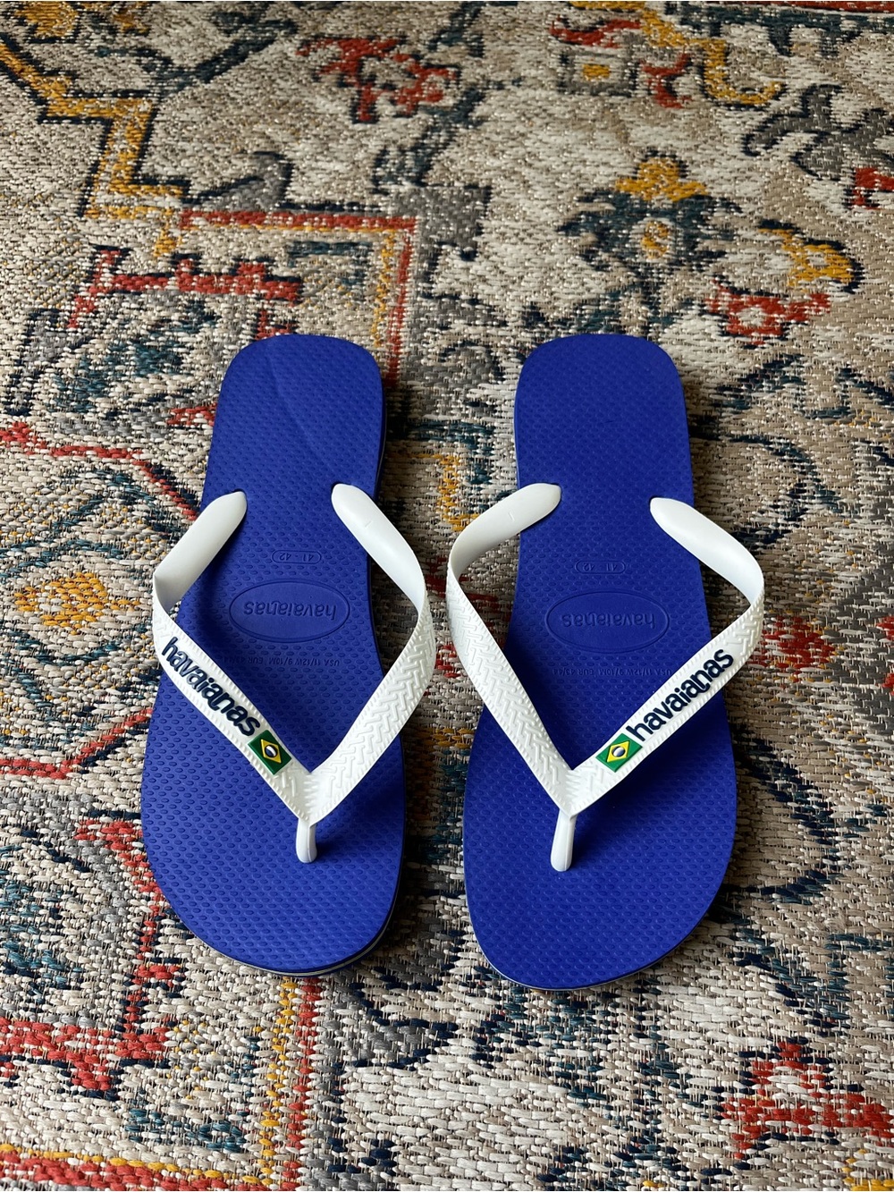 Havaianas Unisex Royal Blue Flip Flops Brazil Edition US Size W 11/12 M 9/10